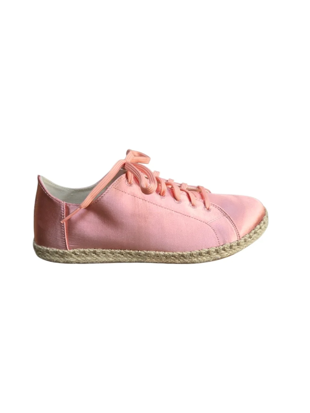 TOMS Pinky Peach Satin  Lace-Up Sneakers Size 7